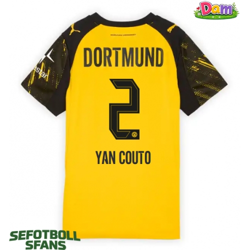 Borussia Dortmund Yan Couto #2 Hemmatröja Kvinnor 2025-26 Kortärmad